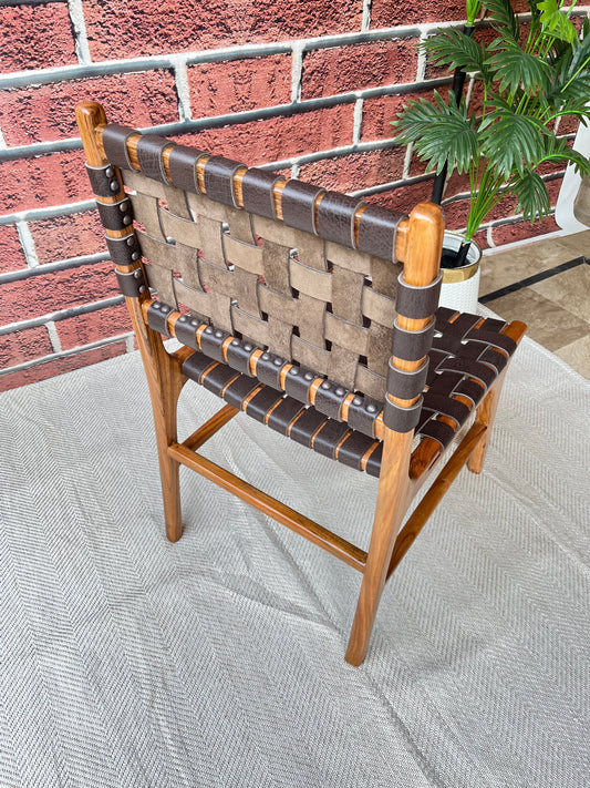 Matteo Woven Leather Dining Chair