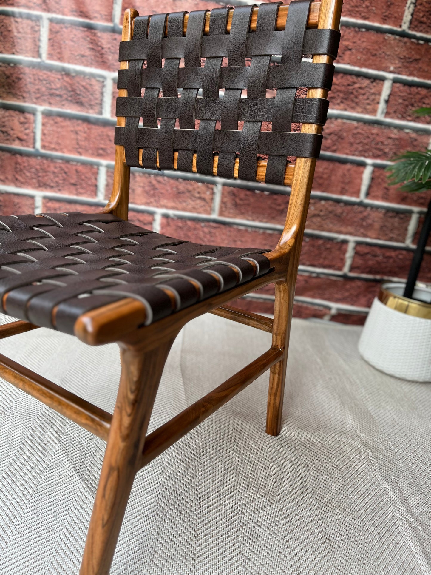 Matteo Woven Leather Dining Chair