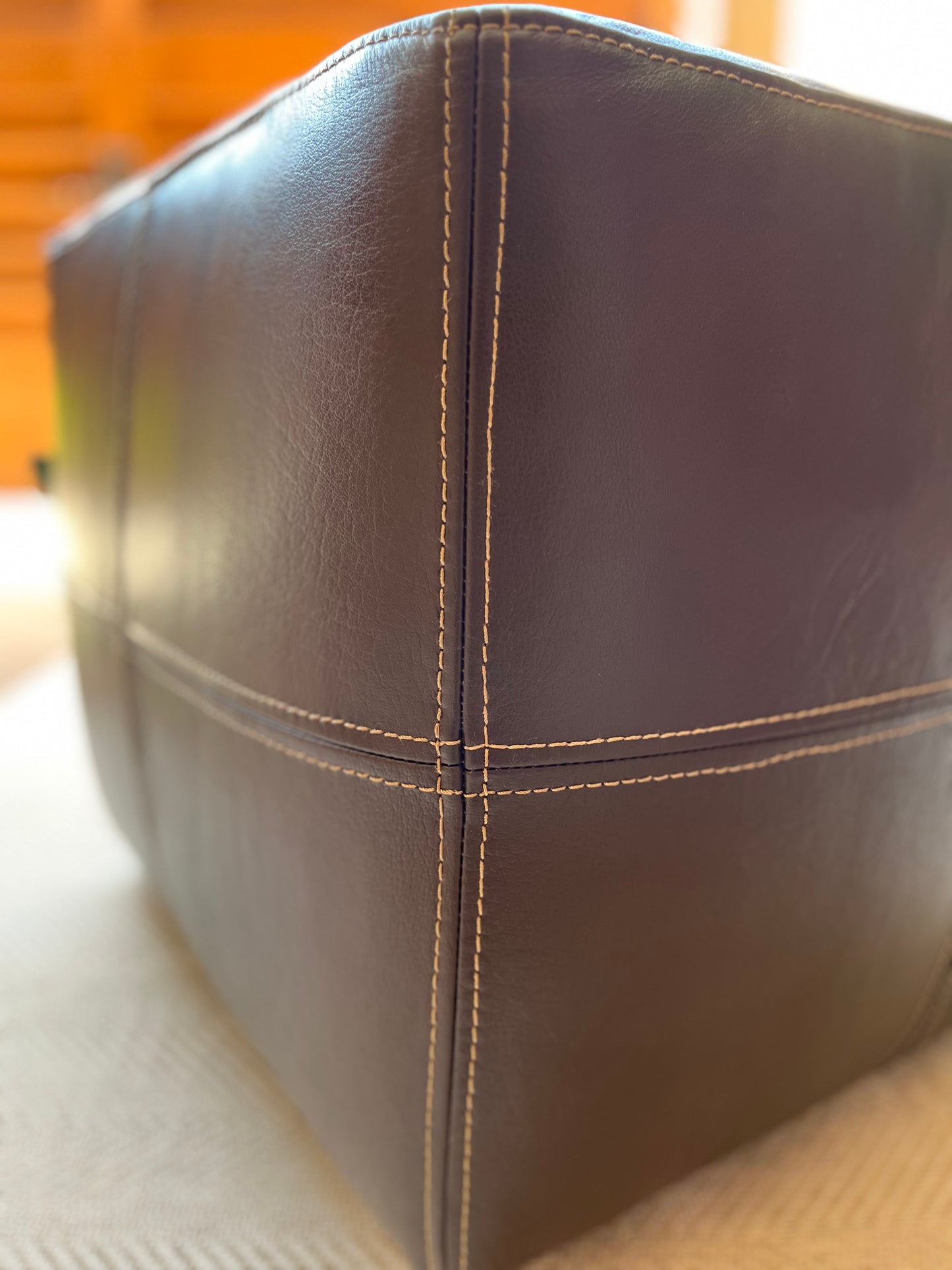 Classic Leather Cube Ottoman