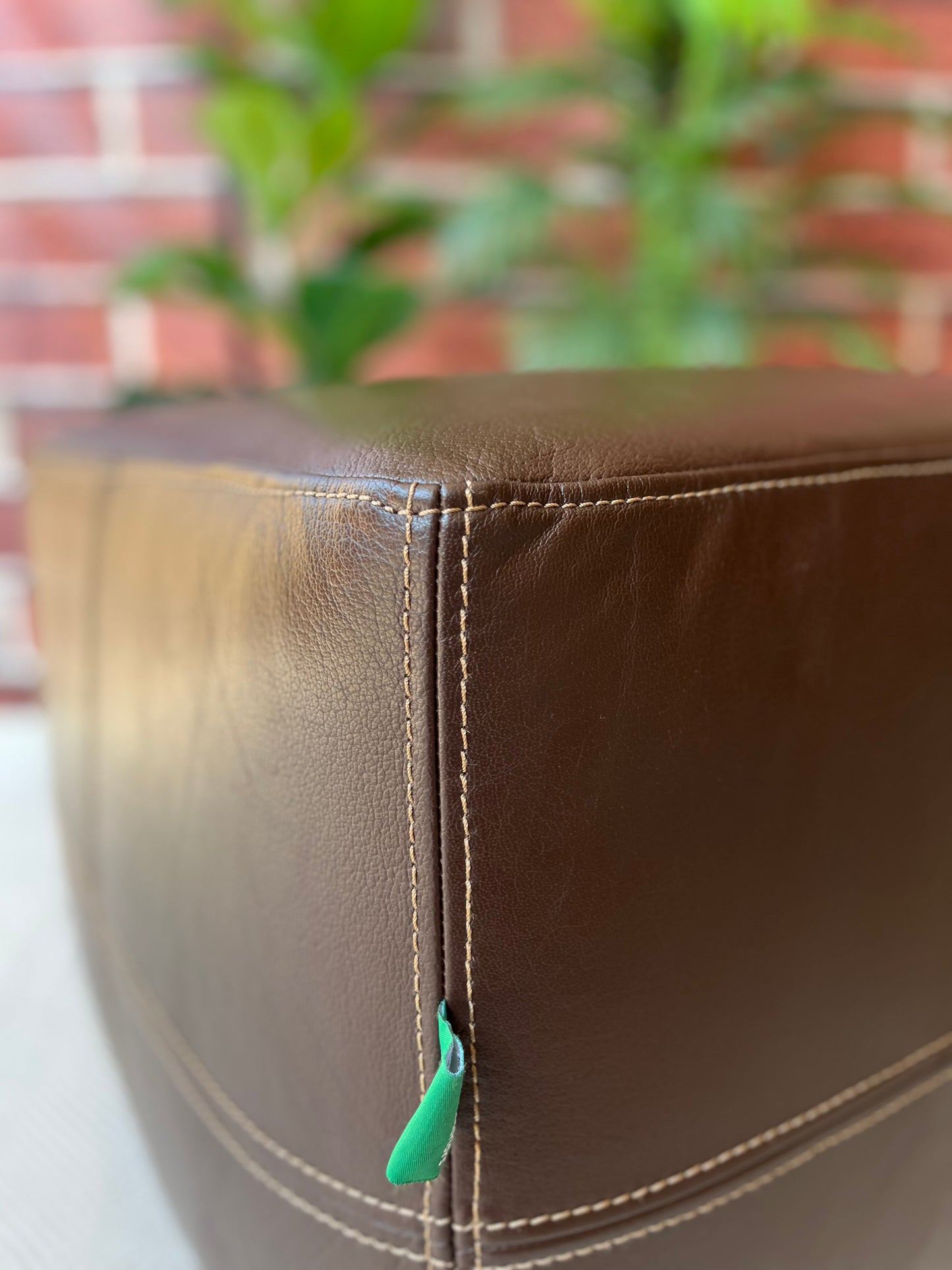 Classic Leather Cube Ottoman