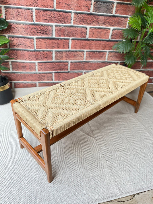 Matteo Handwoven Rope Bench