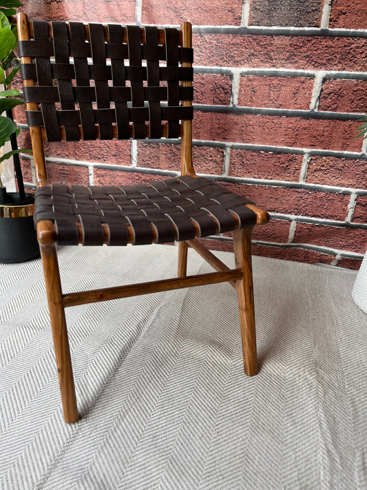 Matteo Woven Leather Dining Chair