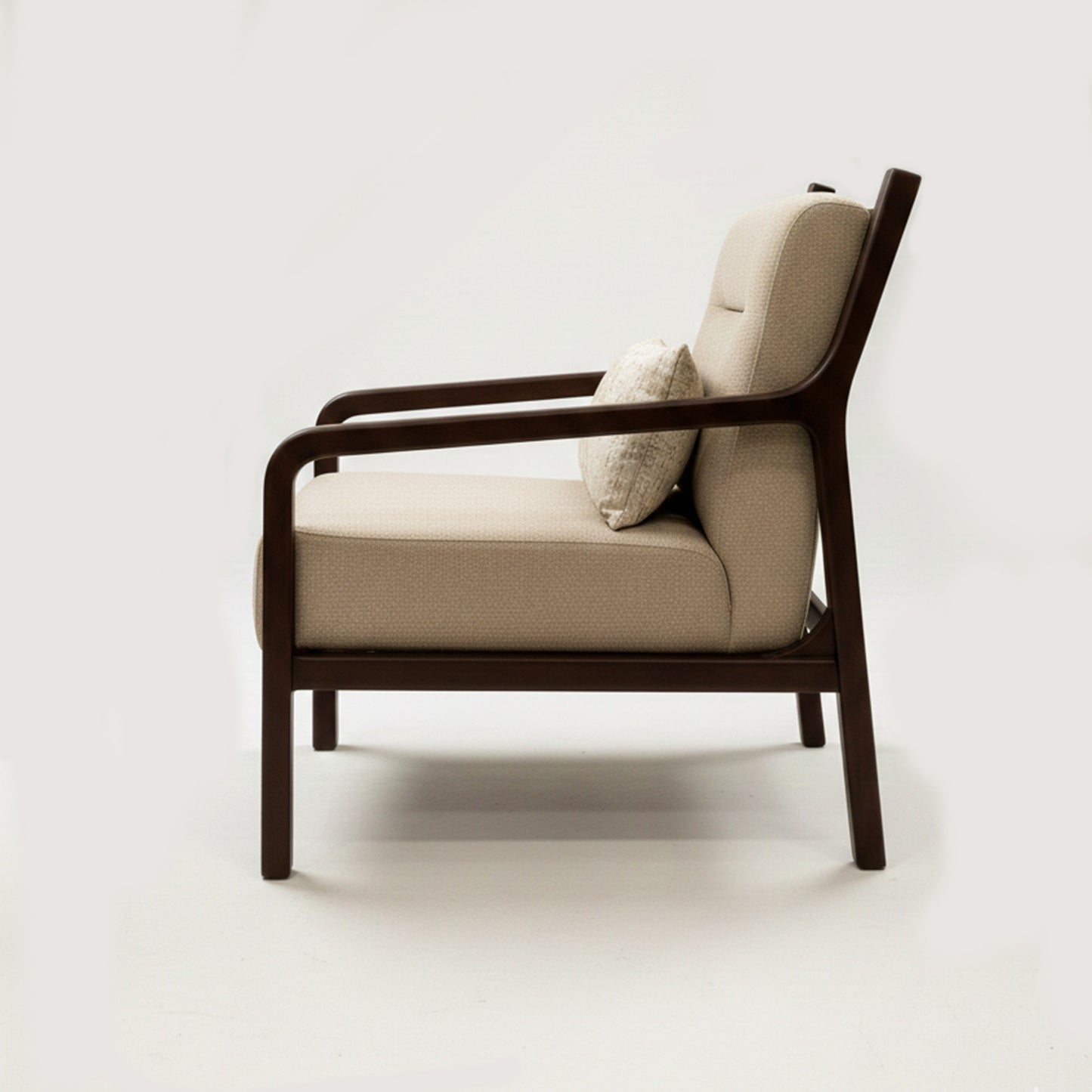 Premium Wooden Lounge Chair with Cushioned Seat