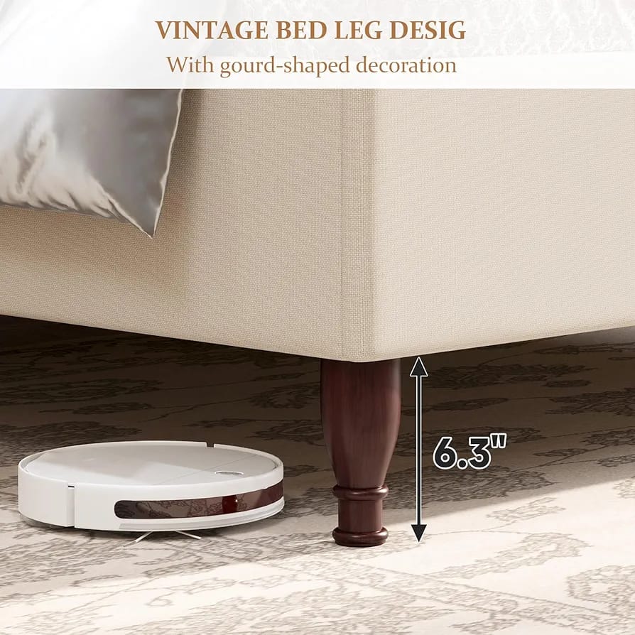 Classic Wingback Upholstered Bed ( with side tables )