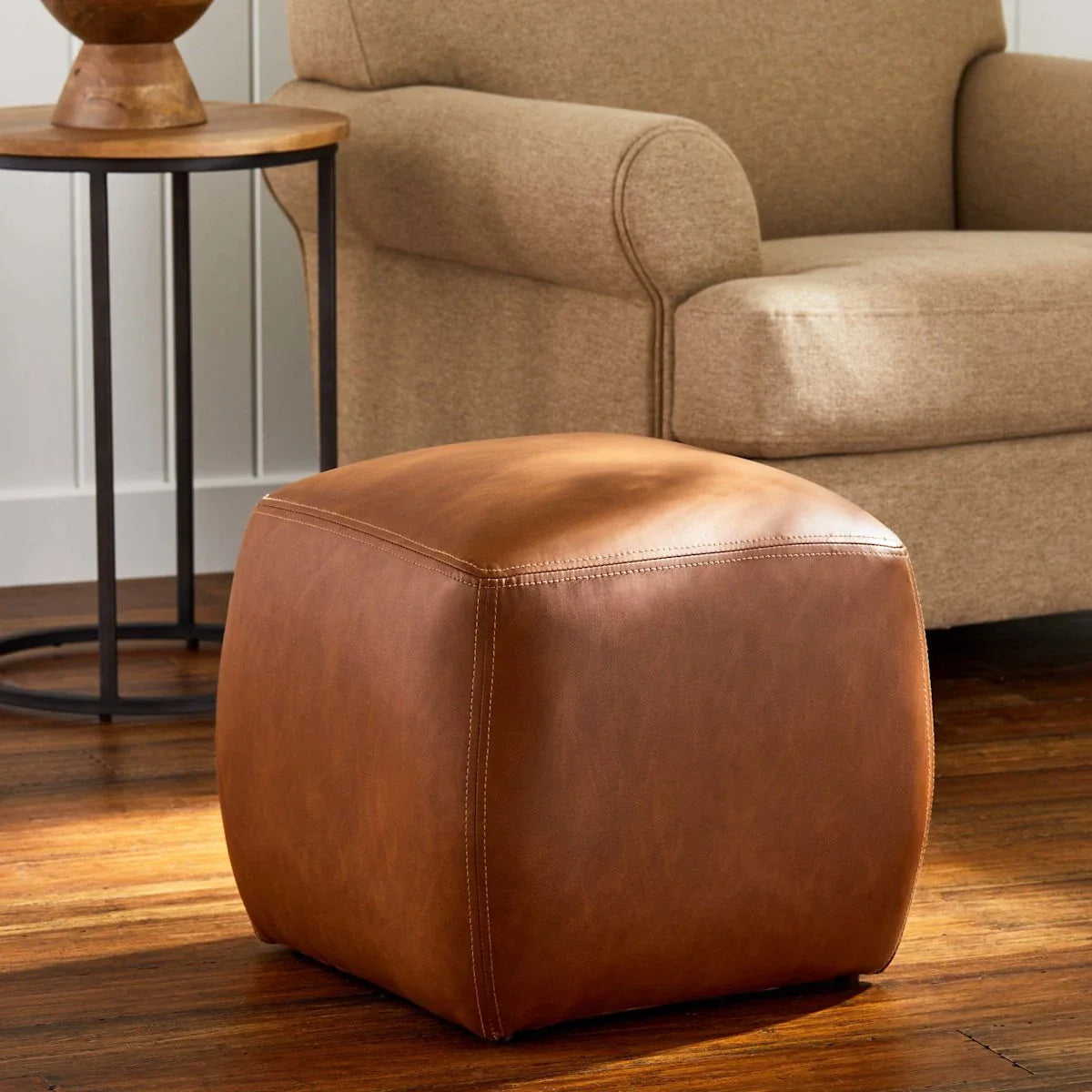 Leather Ottoman