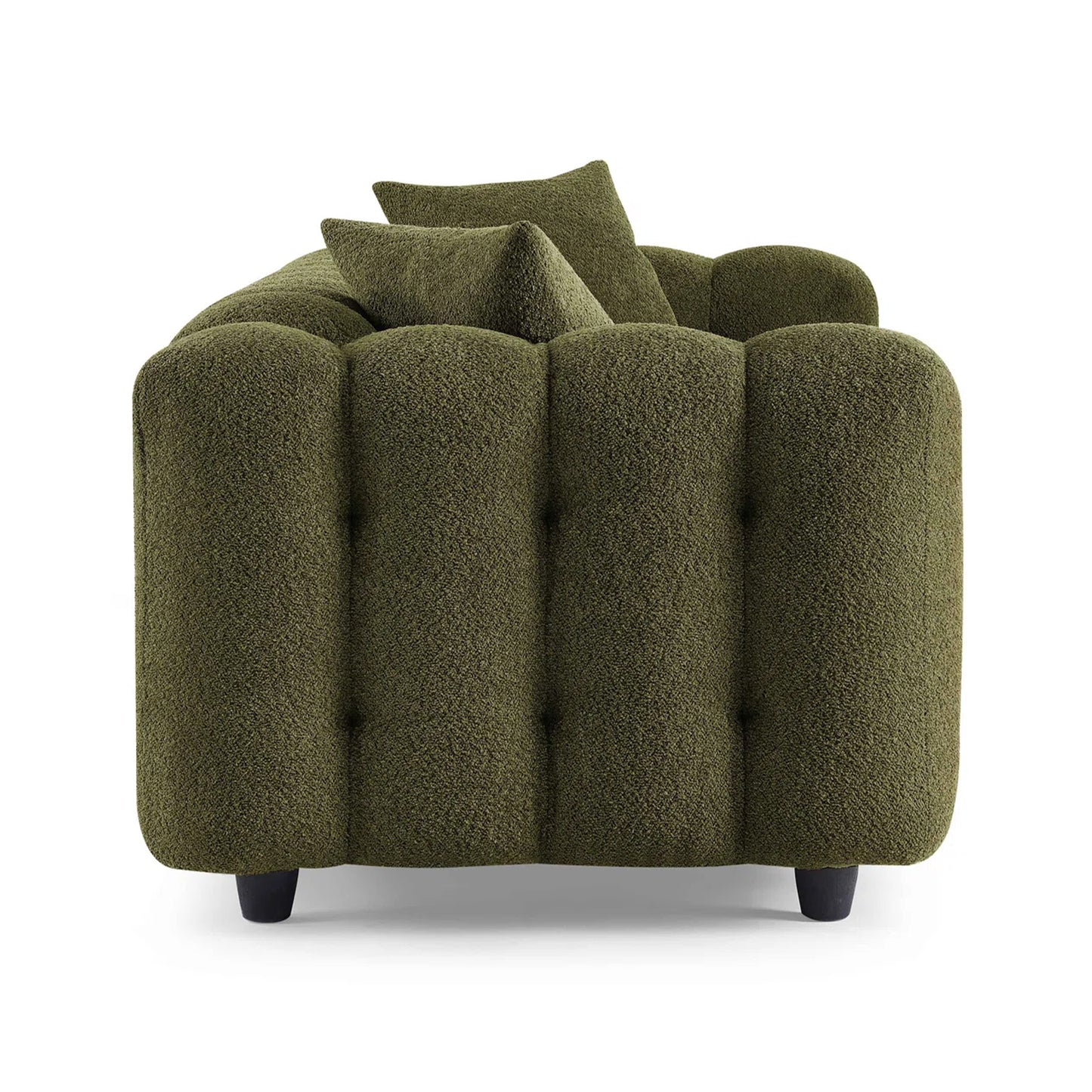Modern Tufted Bouclé Sofa – Luxury Square Arm Chesterfield Style 3 Seater