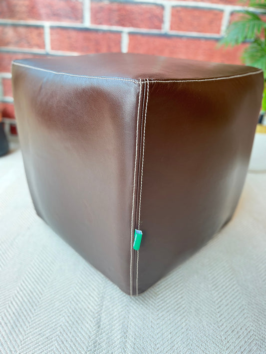 Matteo Regal Leather Pouf