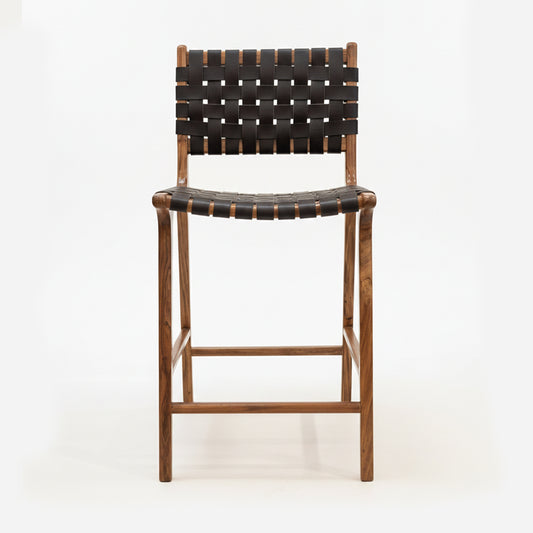 Matteo Woven Leather Bar Chair