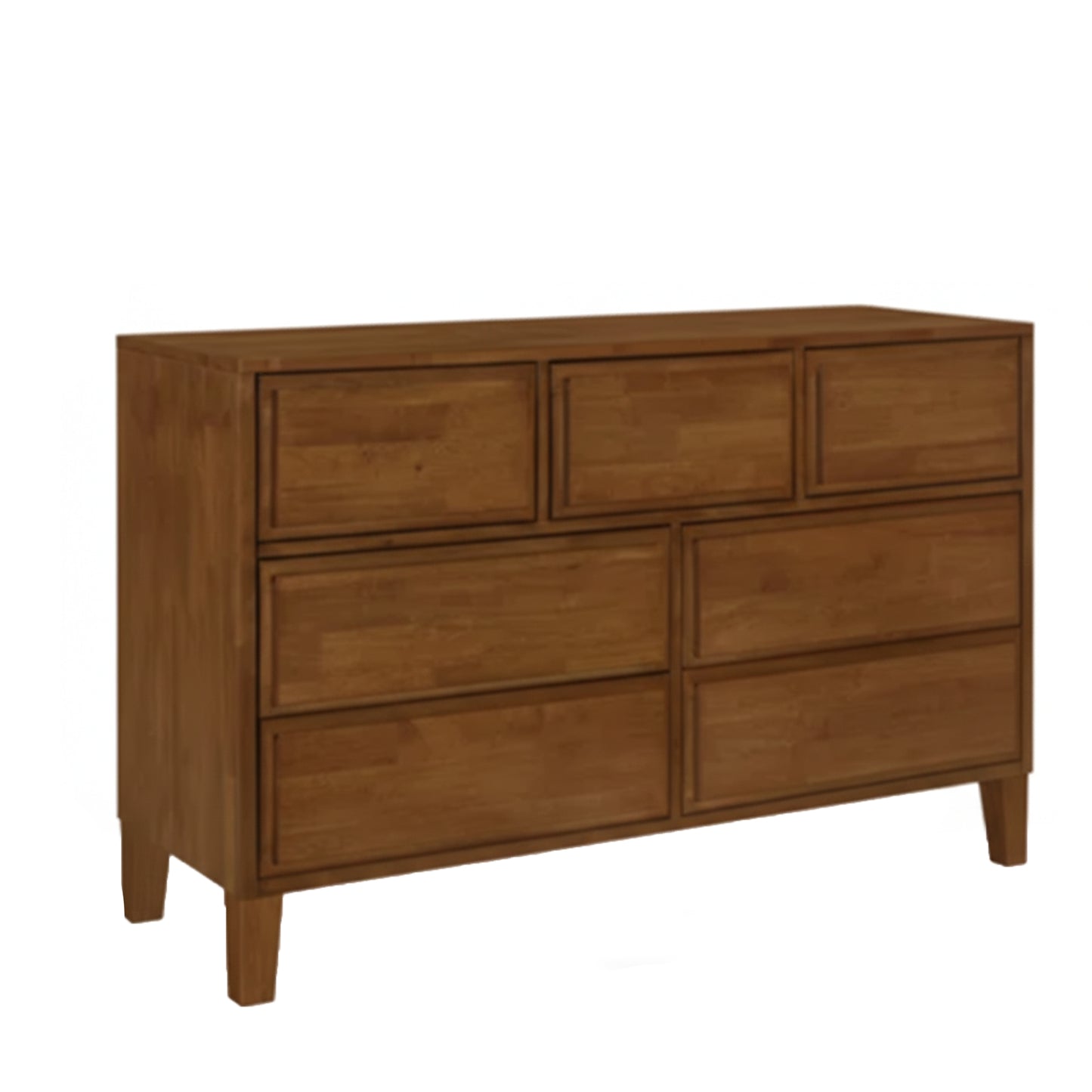 Heritage Oak Solid Wood Bed Frame with Side tables and dressing