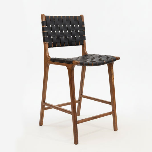 Matteo Woven Leather Bar Chair