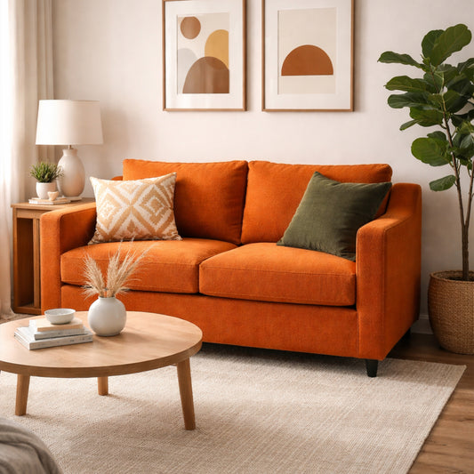 Rust color sofa