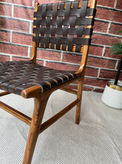 Matteo Woven Leather Dining Chair