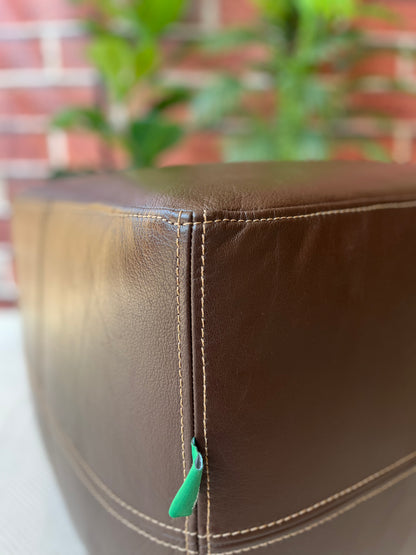 Classic Leather Cube Ottoman