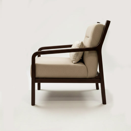 Premium Wooden Lounge Chair with Cushioned Seat