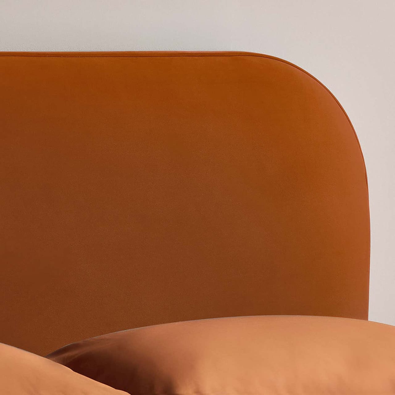 Terracotta Fabric Bed Frame ( with side tables )