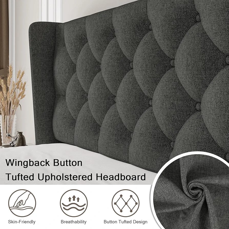 Windsor Tufted Wingback Bed