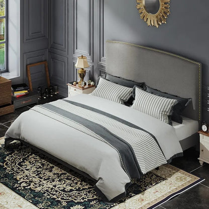 Milano Grey Upholstered Bed with side tables
