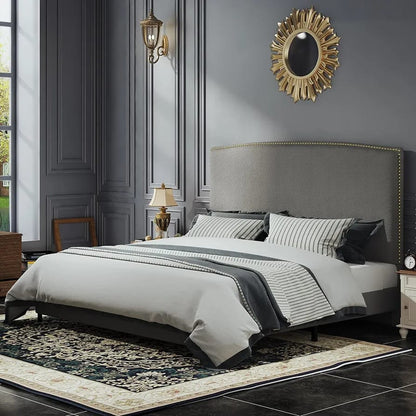Milano Grey Upholstered Bed with side tables