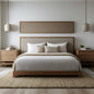 Zen-Inspired Wooden Bed Frame with Side Tables