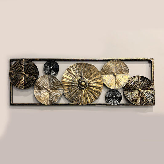 Metal Wall Art – Golden Abstract Circles