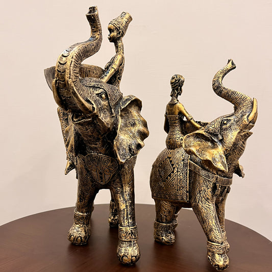 Golden Decorative Elephant Set