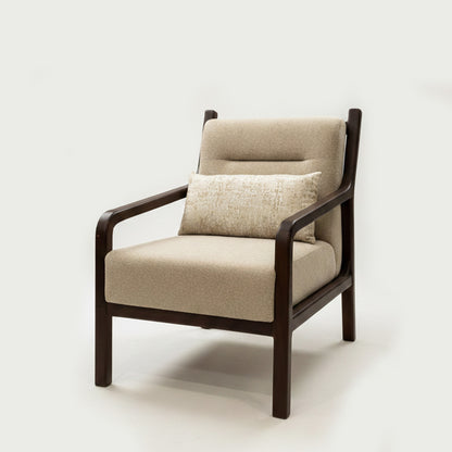 Premium Wooden Lounge Chair with Cushioned Seat