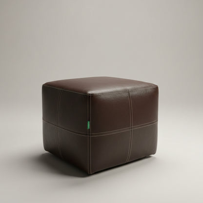 Classic Leather Cube Ottoman