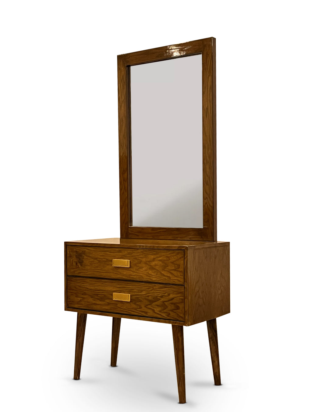 Pure Wooden Bed Set with Side Tables & Dressing Table