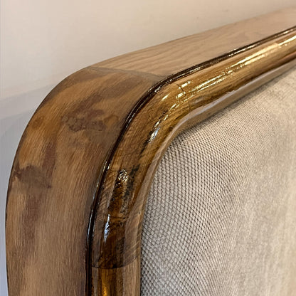 Solid Wood Upholstered Bed Frame With Side table